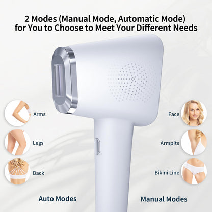 IPL device 9 levels, ice-cooling, painless hair removal for face & body