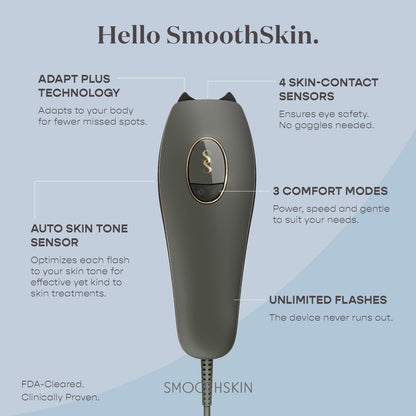 SmoothSkin Pure Adapt IPL, painless, fast results, full body device