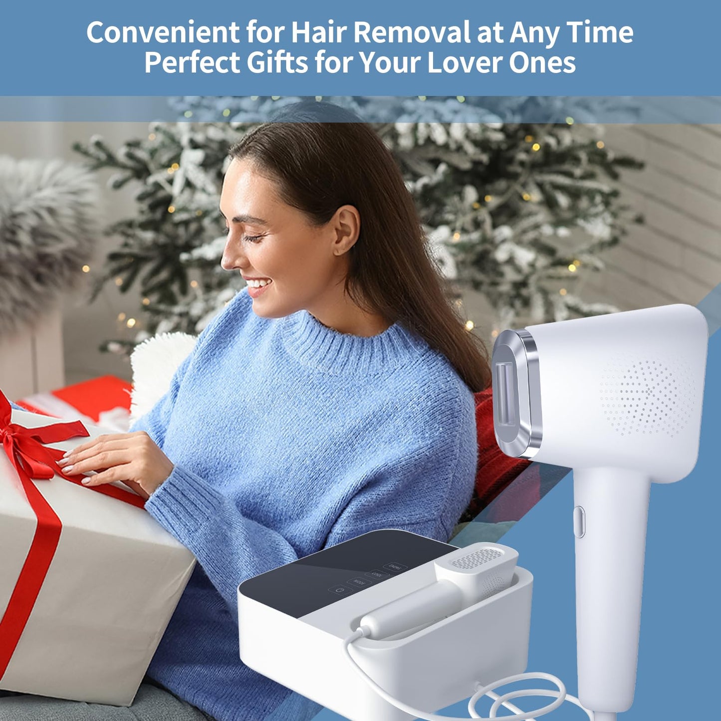 IPL device 9 levels, ice-cooling, painless hair removal for face & body