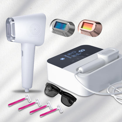 IPL device 9 levels, ice-cooling, painless hair removal for face & body