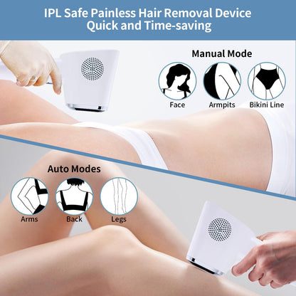 IPL device 9 levels, ice-cooling, painless hair removal for face & body