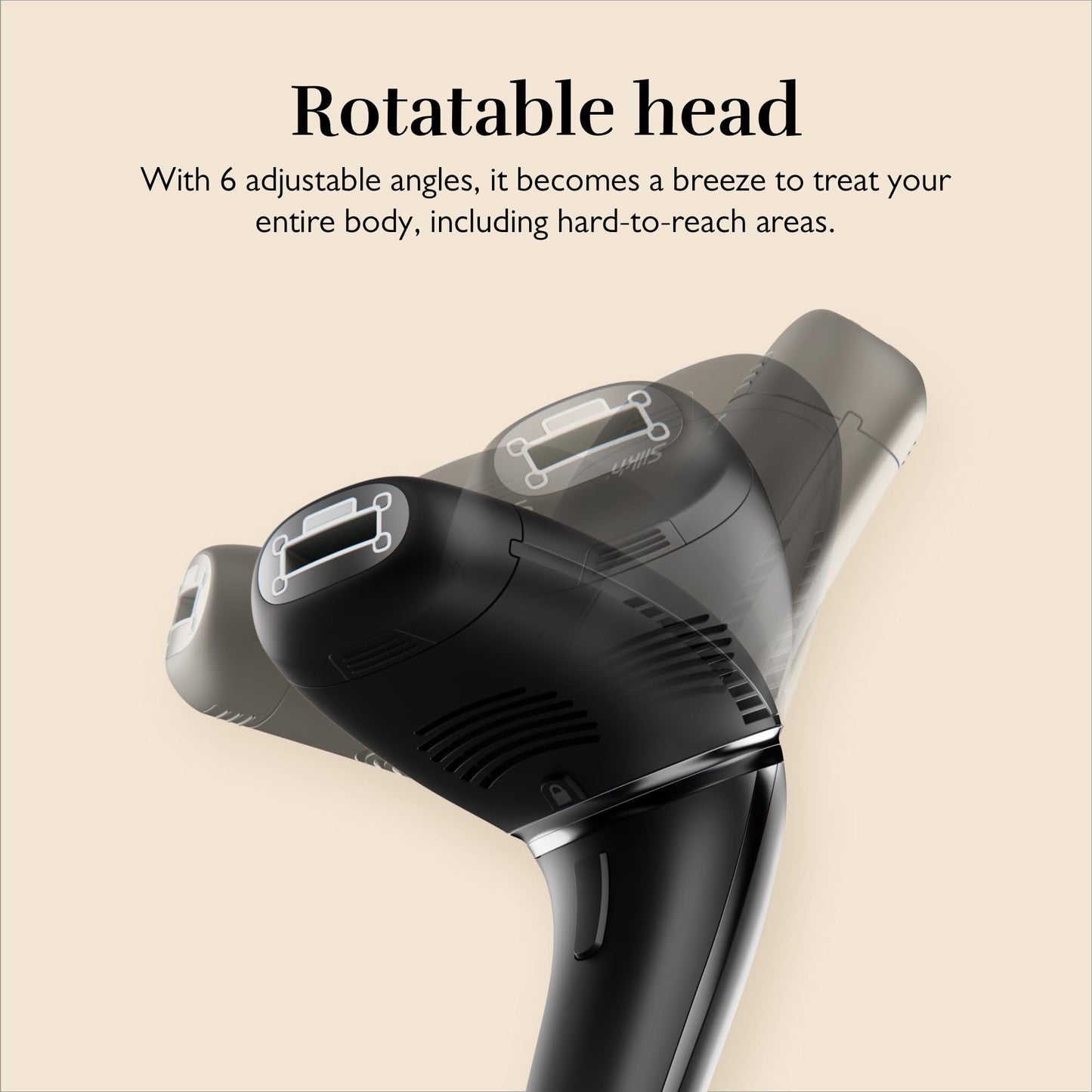 Silk’n 7 IPL device, rotating head, 3 attachments, fast 7-min sessions