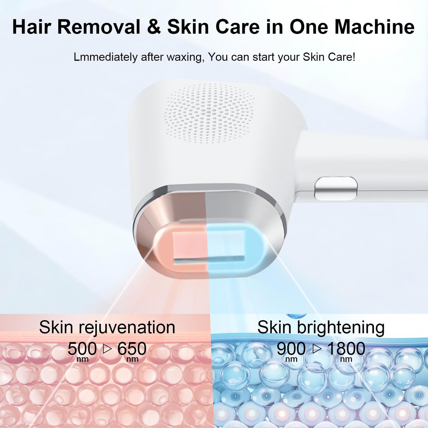 IPL device 999K flashes, 3-in-1 hair remover for body & face